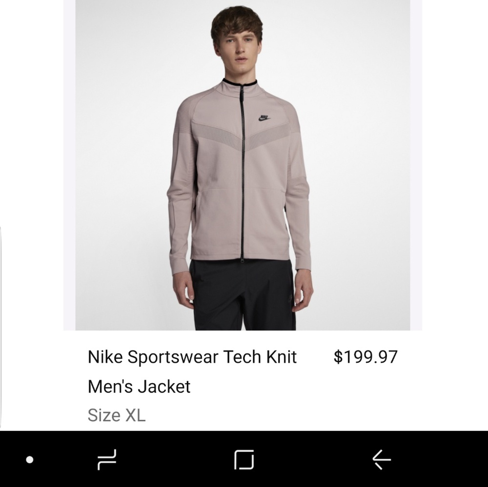 Nike tech knit pink hoodie